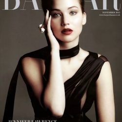 Jennifer Lawrence see through Harper Bazaar