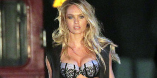 Candice Swanepoel in Sexy Black Linerie