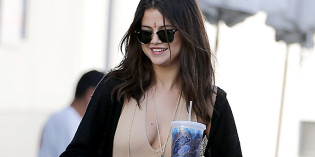 Selena Gomez Cleavy At Gas Station